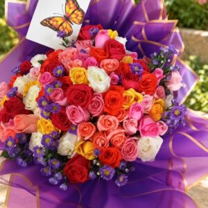 ramo de 70 rosas de colores